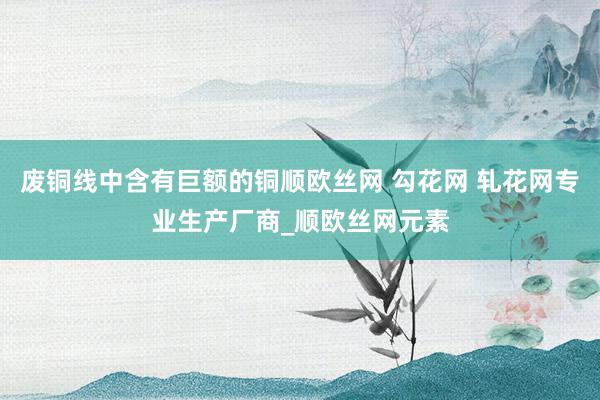 废铜线中含有巨额的铜顺欧丝网 勾花网 轧花网专业生产厂商_顺欧丝网元素